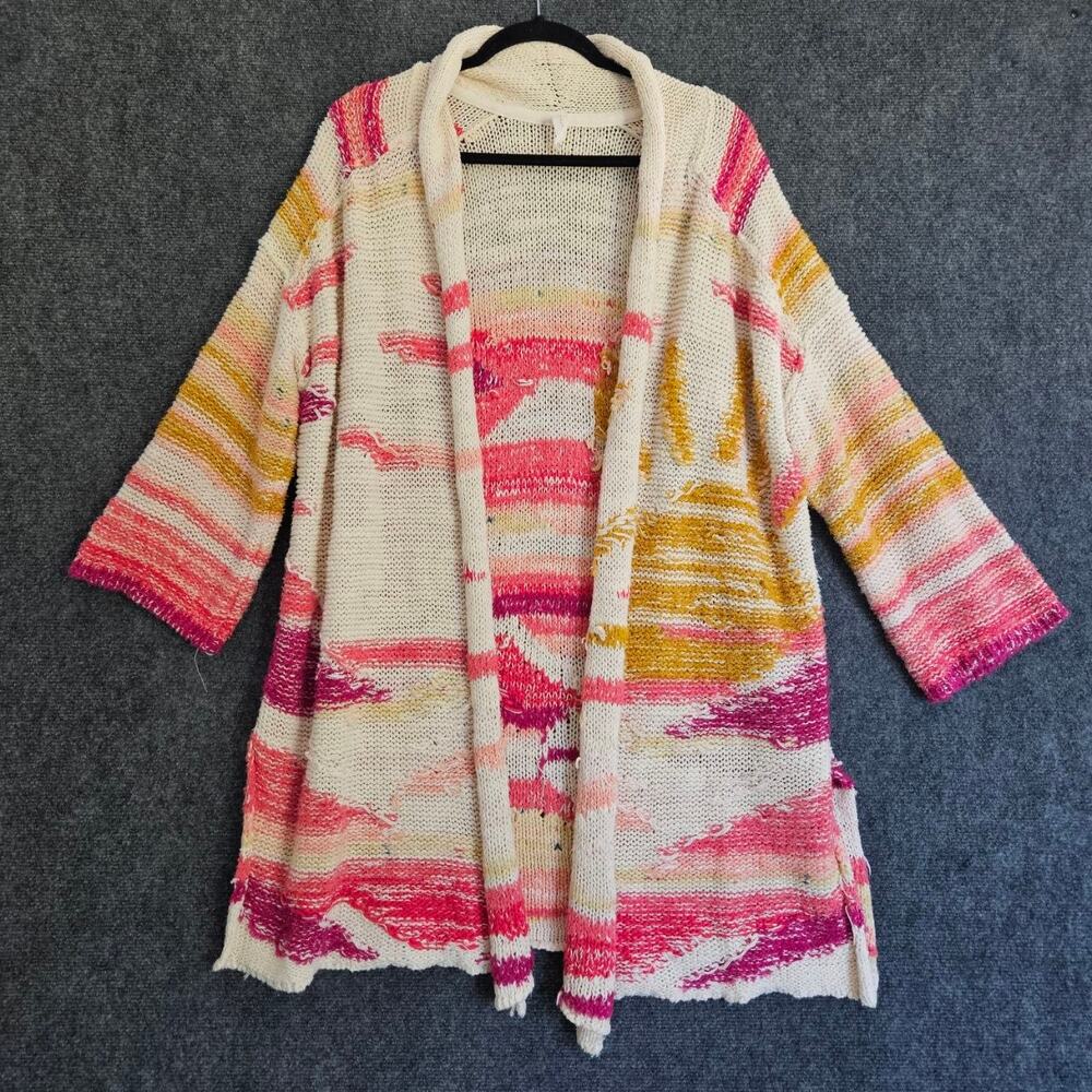 Anthropologie Daily Practice Open Front Striped Knit Cardigan Sweater XS/S Boho